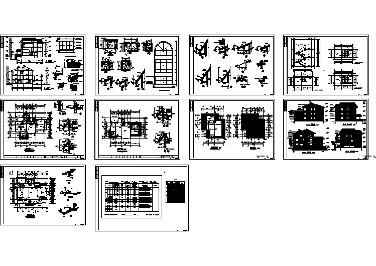 三层别墅全套建筑设计施工图纸