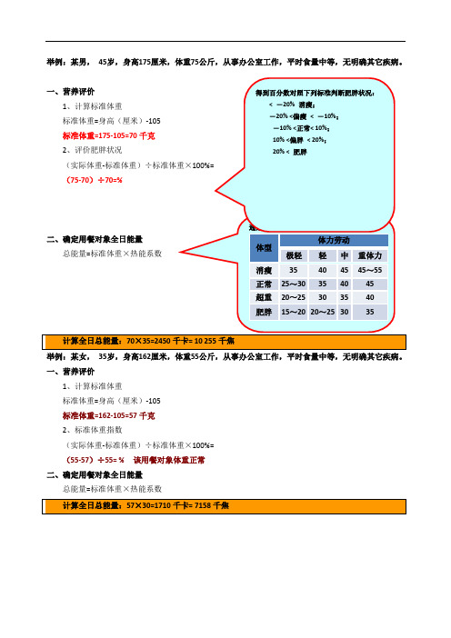 能量需要量计算