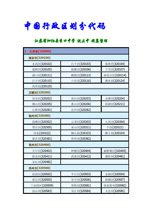 中国行政区划分代码