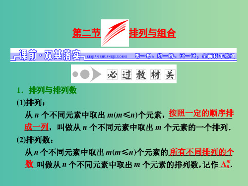 高考数学一轮总复习 第9章 计数原理与概率、随机变量及其分布 第2节 排列与组合课件 理 新人教版