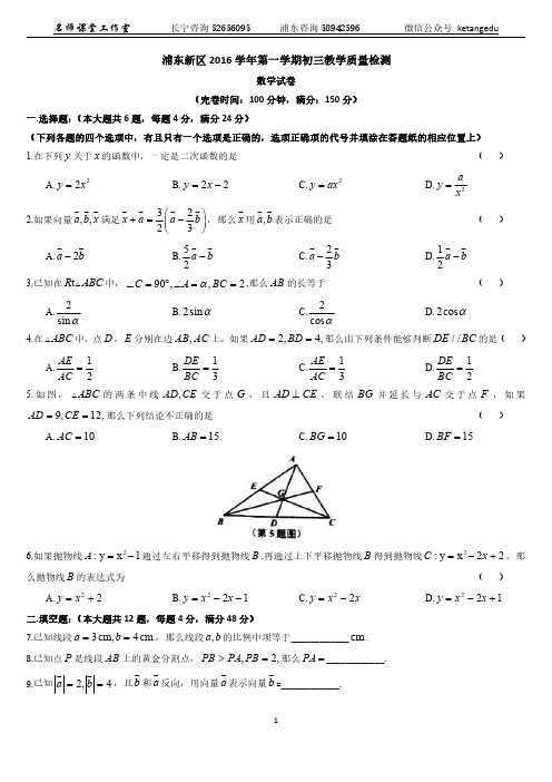 9-01-数学-2017浦东新区数学一模(含答案)