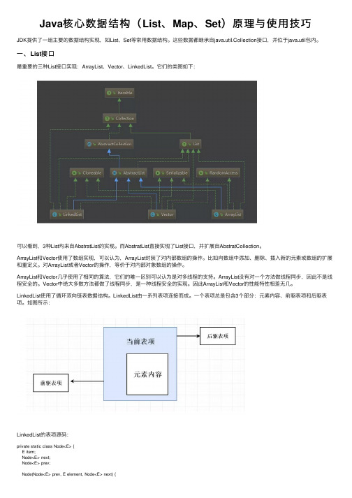 Java核心数据结构（List、Map、Set）原理与使用技巧