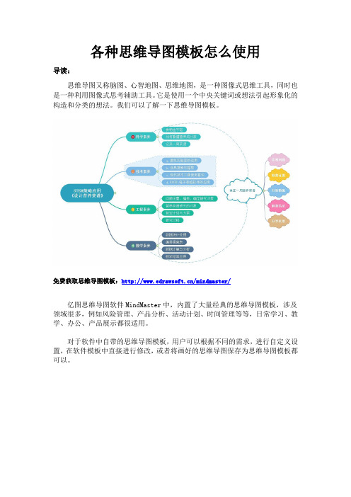 各种思维导图模板怎么使用