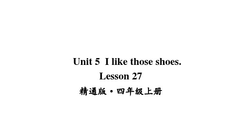 2020-2021学年人教精通版四年级上册英语Unit 5 I like those shoes Lesson 27课件