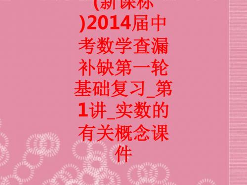 [课件](新课标)2014届中考数学查漏补缺第一轮基础复习第1讲实数的有关概念PPT