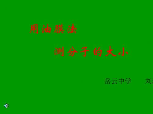 高二物理上学期物理实验：油膜法测分子直径新人教版(教学课件201908)