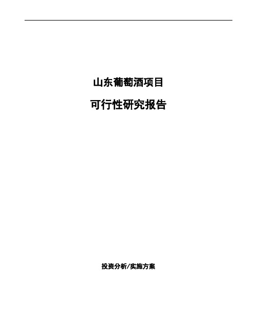 山东葡萄酒项目可行性研究报告