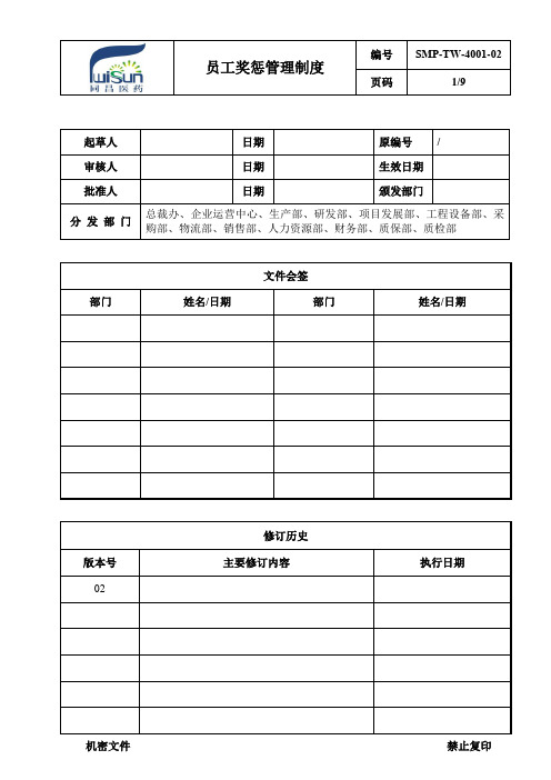 员工奖惩管理制度201702