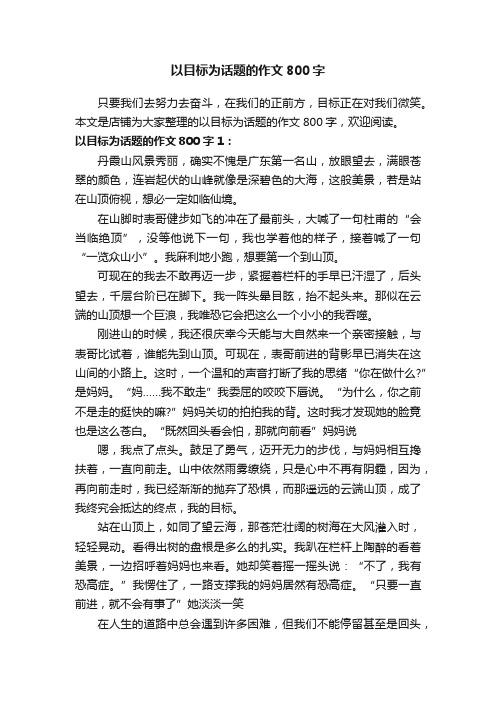 以目标为话题的作文800字