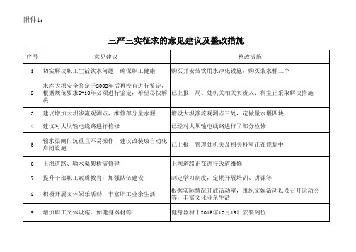 三严三实意见建议及整改措施