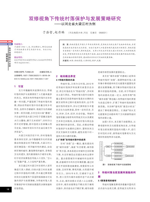 双修视角下传统村落保护与发展策略研究——以河北省大梁江村为例