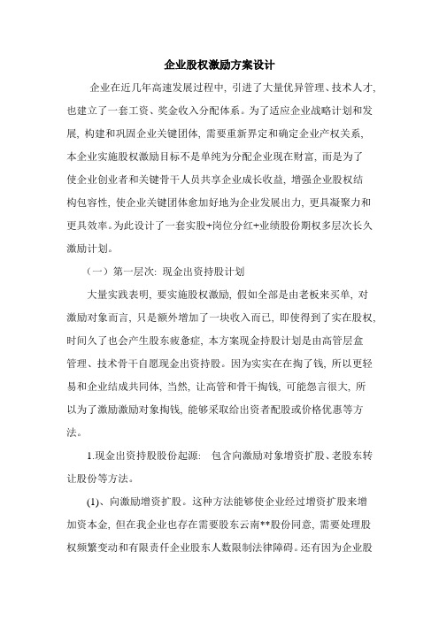 公司股权激励专项方案的设计