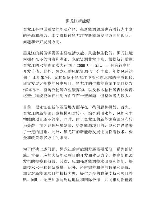 黑龙江新能源