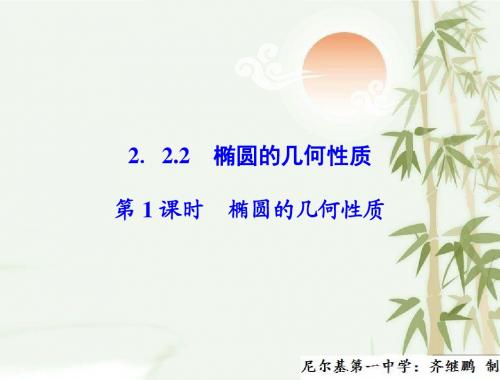 高中数学人教B版选修2-1配套课件：2.2.2-椭圆的几何性质第1课时