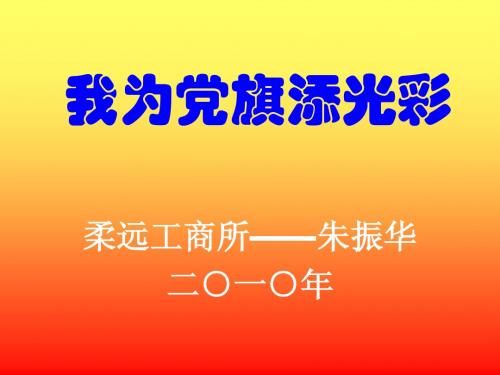 要为党旗添光彩——柔远工商所朱振华