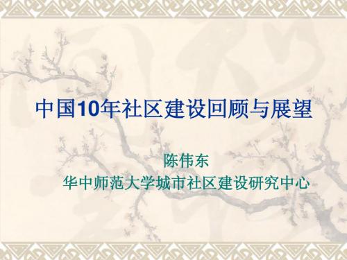 中国10年社区建设回顾与展望