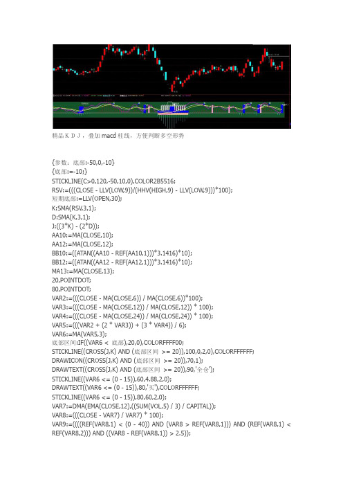 精品KDJ 叠加MACD柱线 通达信指标公式源码