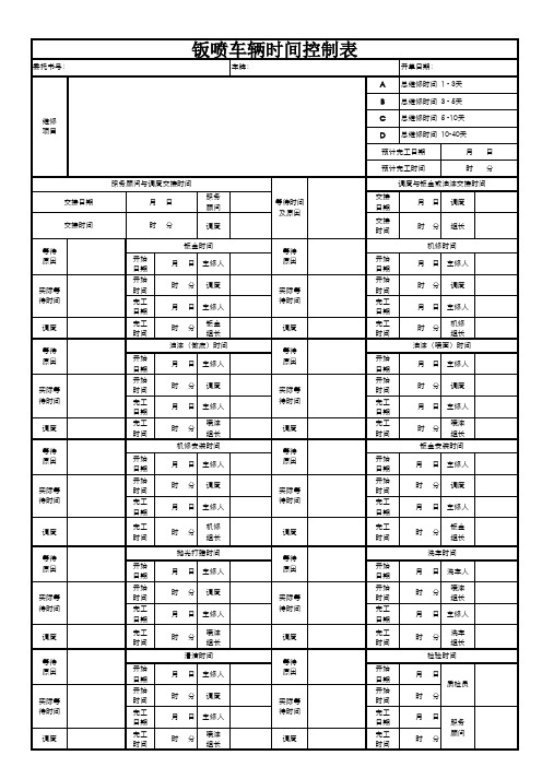 事故车辆维修时间控制表