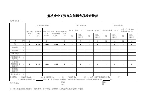 农民工工资调查表