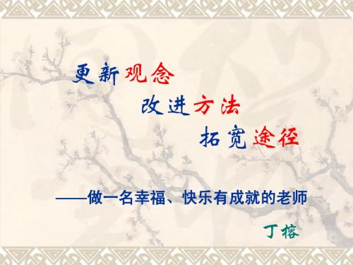 丁榕老师最新讲座课件