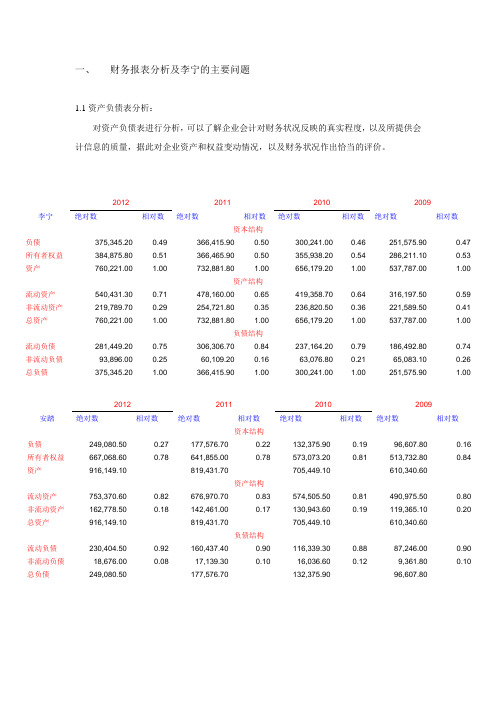 李宁公司财务分析