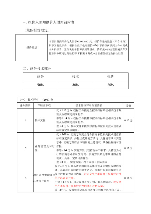 招标评分方案