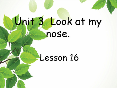 精通版三年级英语上册Unit 3 Look at my nose Lesson 16 课件3