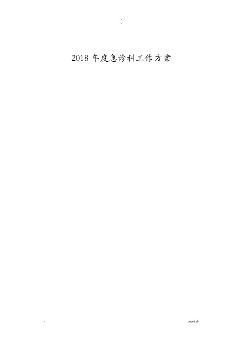 2018年度急诊科工作计划总结