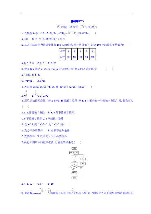 2018届高三数学理二轮复习冲刺提分作业：：第三篇 多