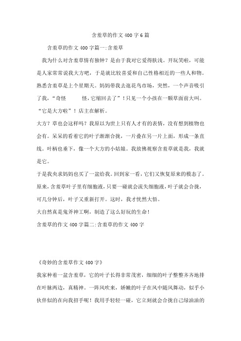 含羞草的作文400字6篇