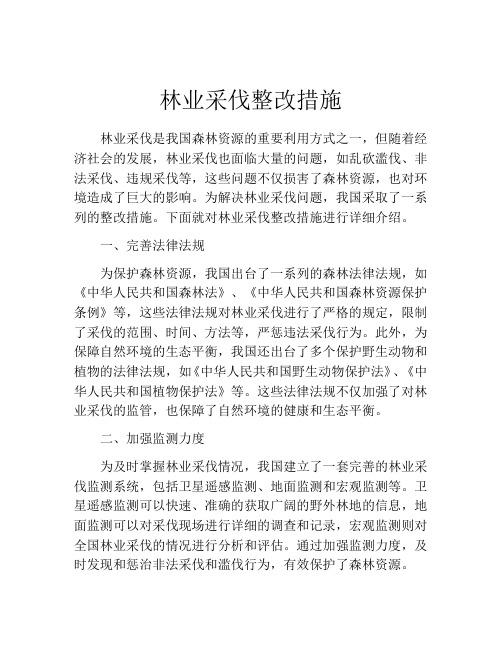 林业采伐整改措施