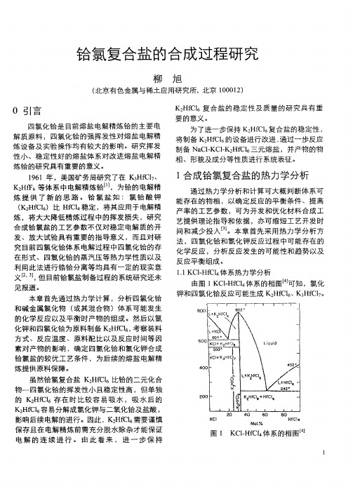 铪氯复合盐的合成过程研究