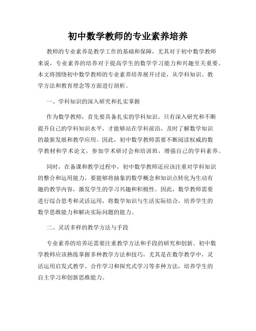 初中数学教师的专业素养培养