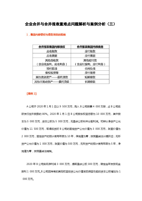 企业合并与合并报表重难点问题解析与案例分析(三)