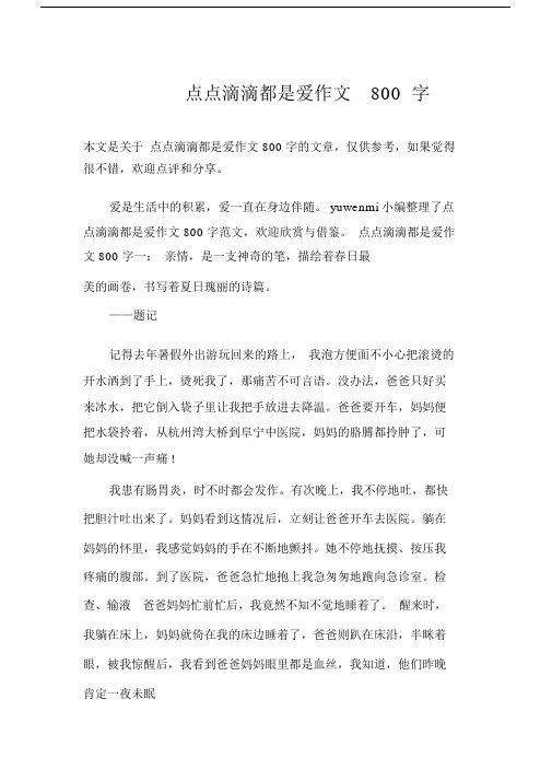 点点滴滴都是爱作文800字.doc