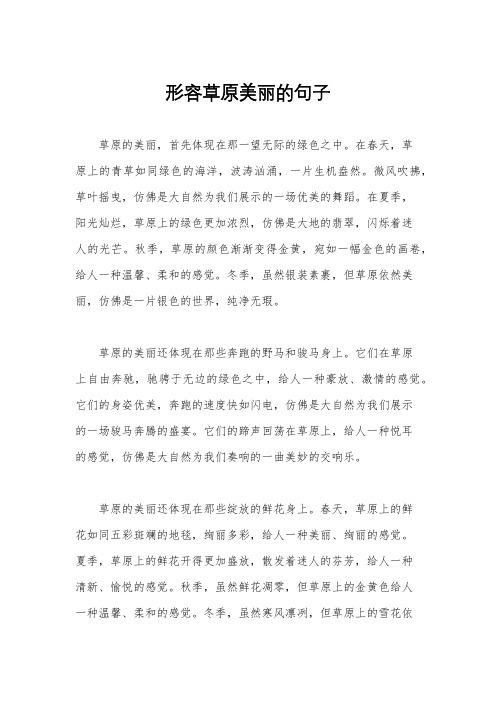 形容草原美丽的句子