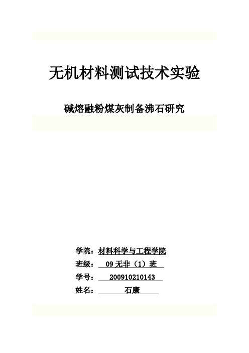 碱熔融粉煤灰制备沸石研究