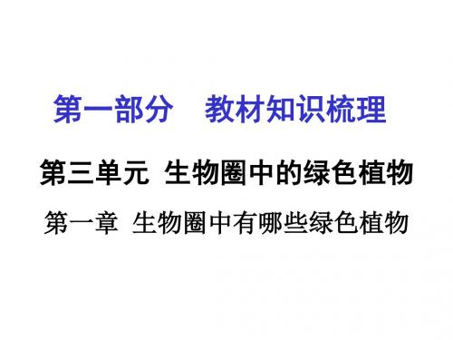 中考面对面(人教版)生物复习课件：第一章 生物圈中有哪些绿色植物 29张PPT