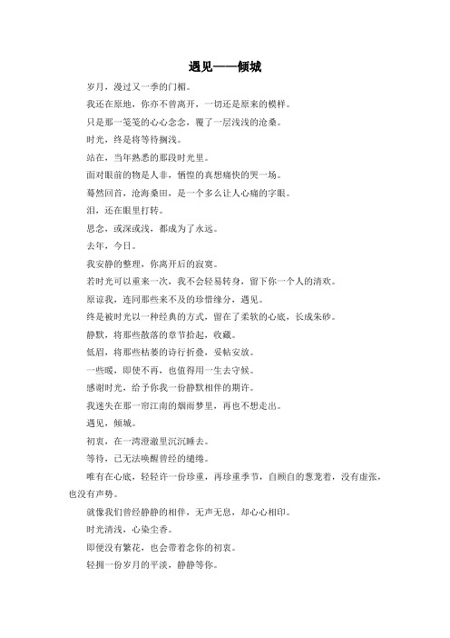 初一作文及演讲稿-遇见——倾城 精品