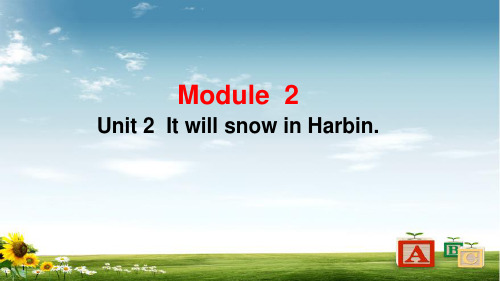 外研版六年级英语下册Unit 2  It will snow in Harbin