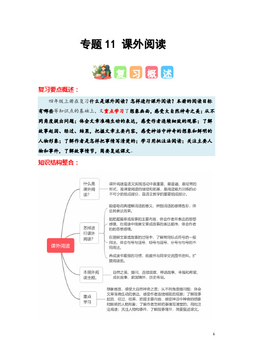 专题11+课外阅读-2023-2024学年四年级语文寒假专项提升(统编版)