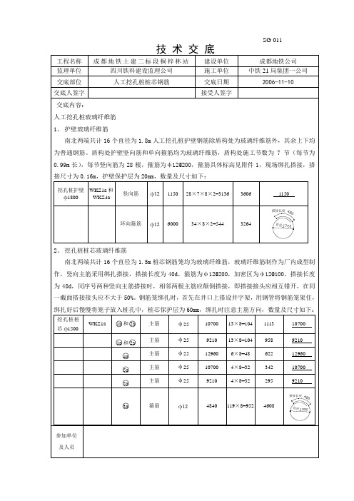 玻璃纤维筋钢筋技术交底