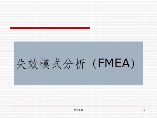 FMEA(失效模式分析)教程