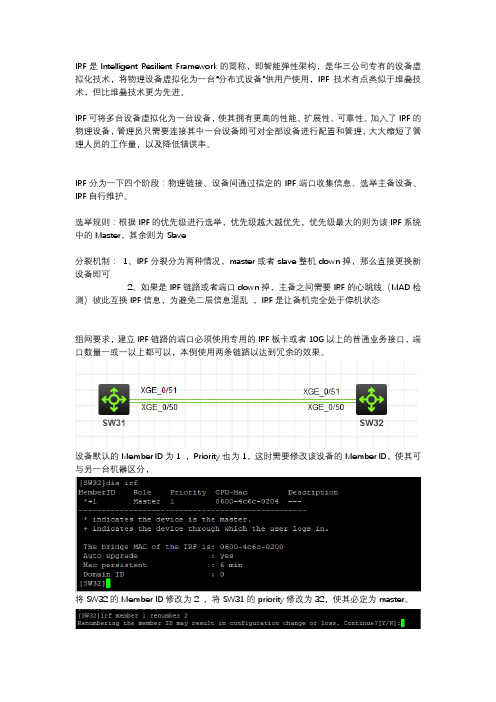 IRF 基础配置