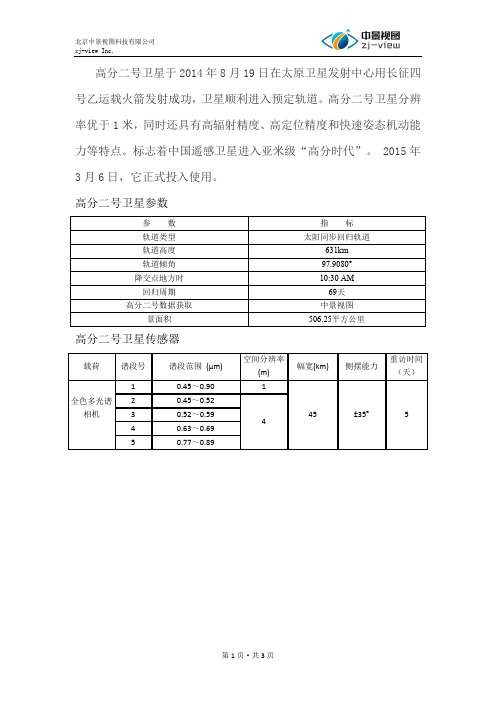 高分二号卫星遥感影像样图下载