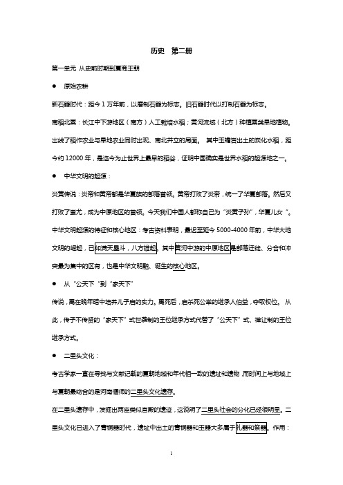 高考历史第二册知识点总结