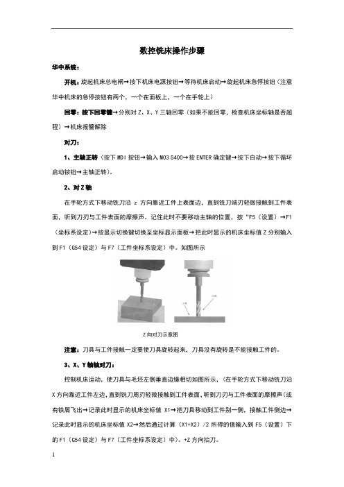 华中系统数控铣床操作步骤