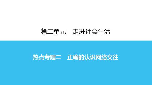 热点专题二正确的认识网络交往课件-2020秋部编版道德与法治七年级上册