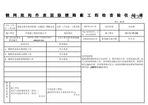 防腐涂料涂装__隐蔽工程检查验收记录