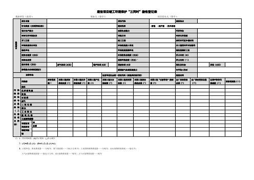 三同时验收登记表
